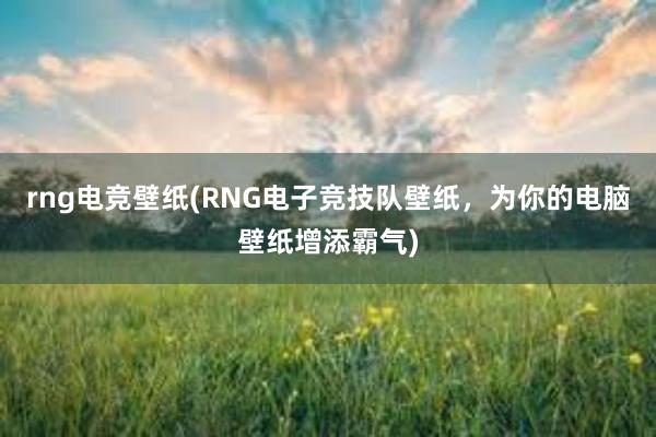 rng电竞壁纸(RNG电子竞技队壁纸，为你的电脑壁纸增添霸气)