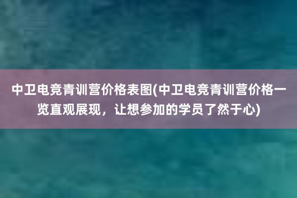 中卫电竞青训营价格表图(中卫电竞青训营价格一览直观展现，让想参加的学员了然于心)