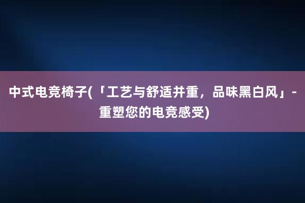 中式电竞椅子(「工艺与舒适并重，品味黑白风」- 重塑您的电竞感受)