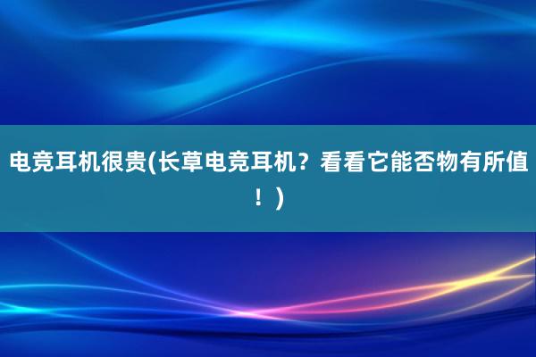 电竞耳机很贵(长草电竞耳机？看看它能否物有所值！)