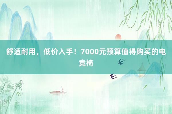 舒适耐用，低价入手！7000元预算值得购买的电竞椅