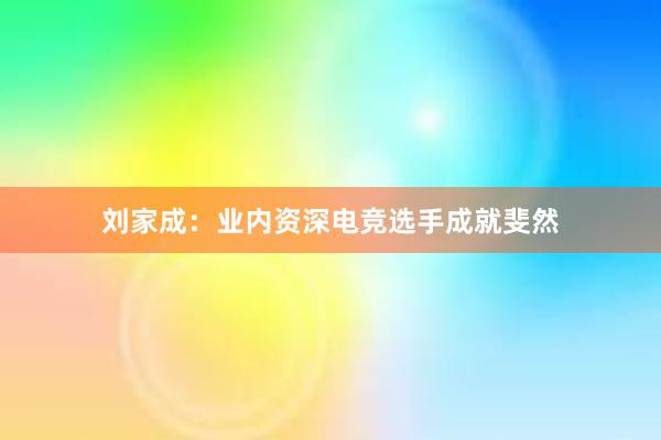 刘家成：业内资深电竞选手成就斐然