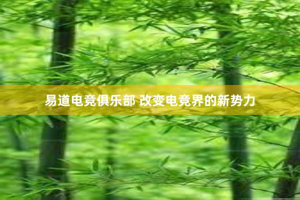 易道电竞俱乐部 改变电竞界的新势力