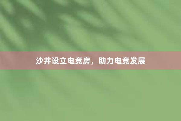 沙井设立电竞房，助力电竞发展