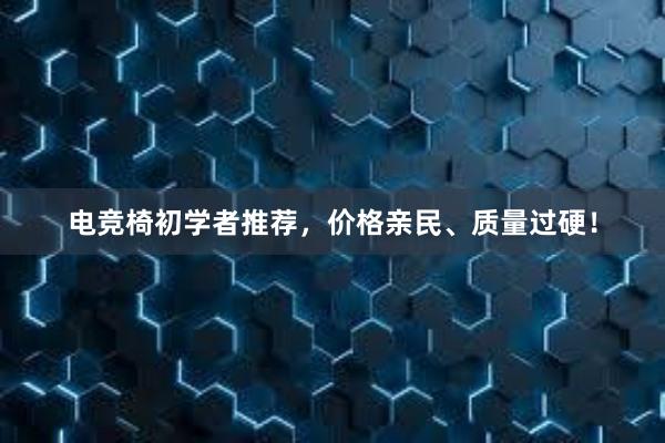 电竞椅初学者推荐，价格亲民、质量过硬！