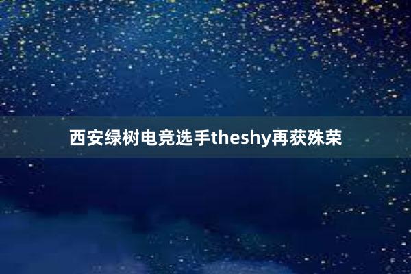 西安绿树电竞选手theshy再获殊荣