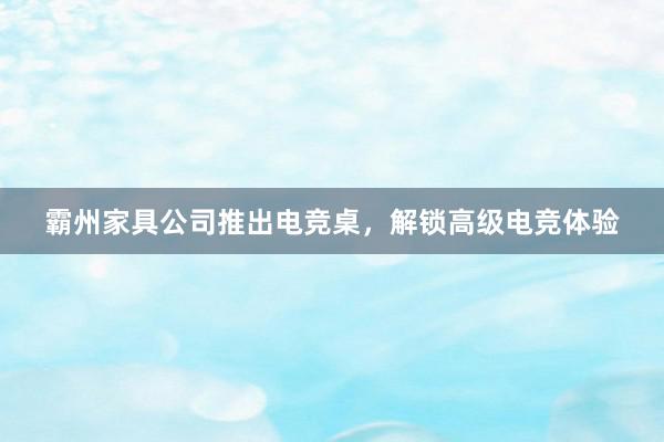 霸州家具公司推出电竞桌，解锁高级电竞体验